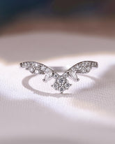 ALENCIA Lacey Design Moissanite Pave Matching Ring Curved Wedding Band